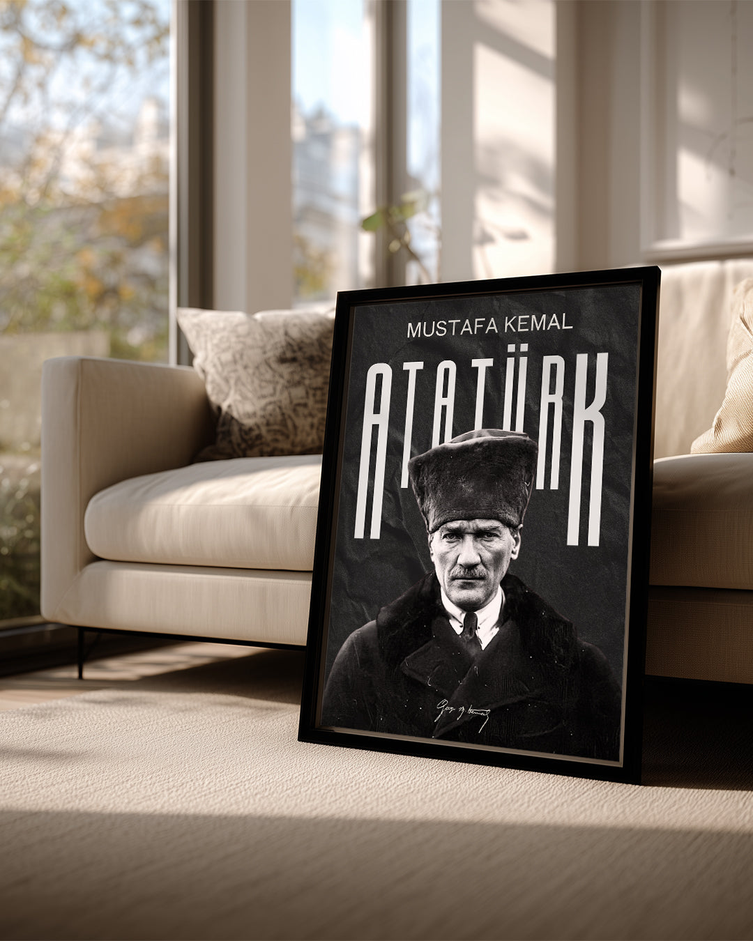 Cumhuriyetin İzleri – Modern Dokulu Atatürk Poster Tablosu