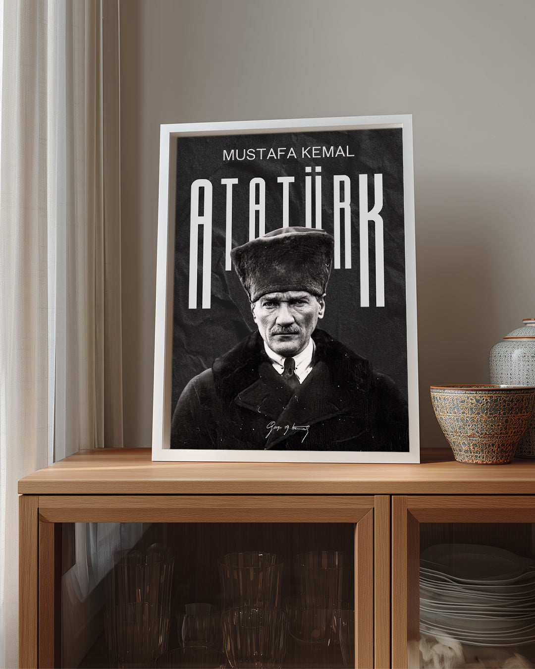 Cumhuriyetin İzleri – Modern Dokulu Atatürk Poster Tablosu