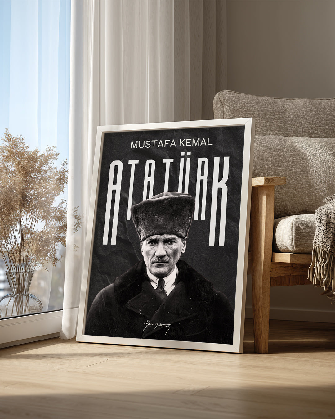 Cumhuriyetin İzleri – Modern Dokulu Atatürk Poster Tablosu
