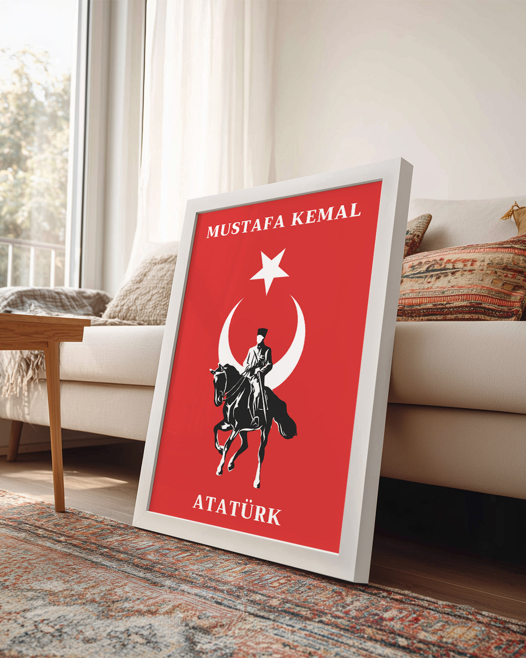 Cumhuriyetin Şafağı – At Üstünde Atatürk Silüet Poster Tablosu