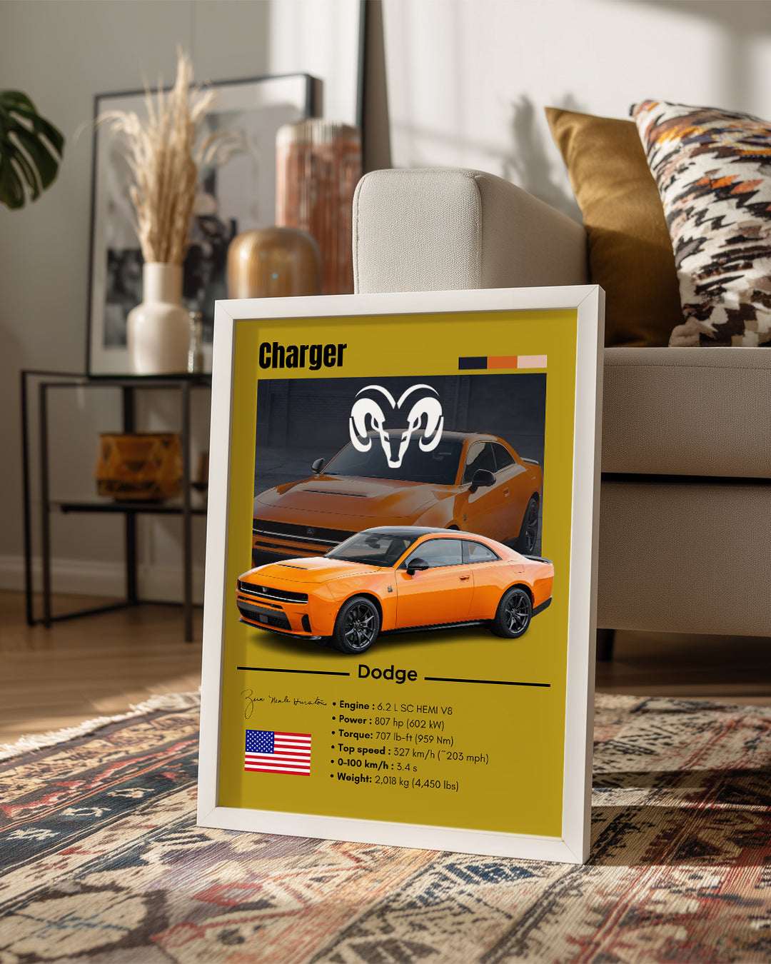 Dodge Charger Poster Tablosu