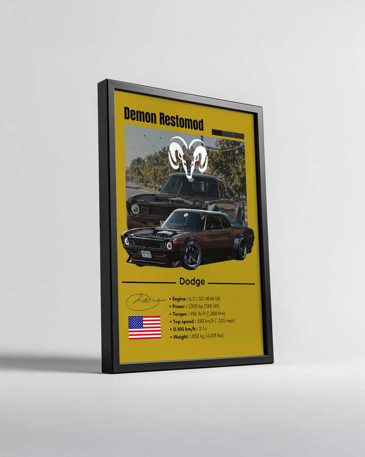 Dodge Demon Restomod Poster Tablosu