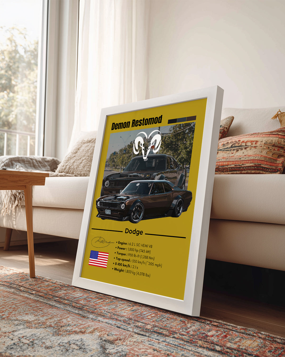 Dodge Demon Restomod Poster Tablosu