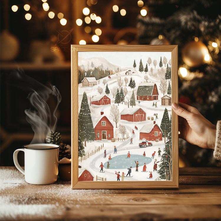 Dreamlike Snow Night Poster Tablosu