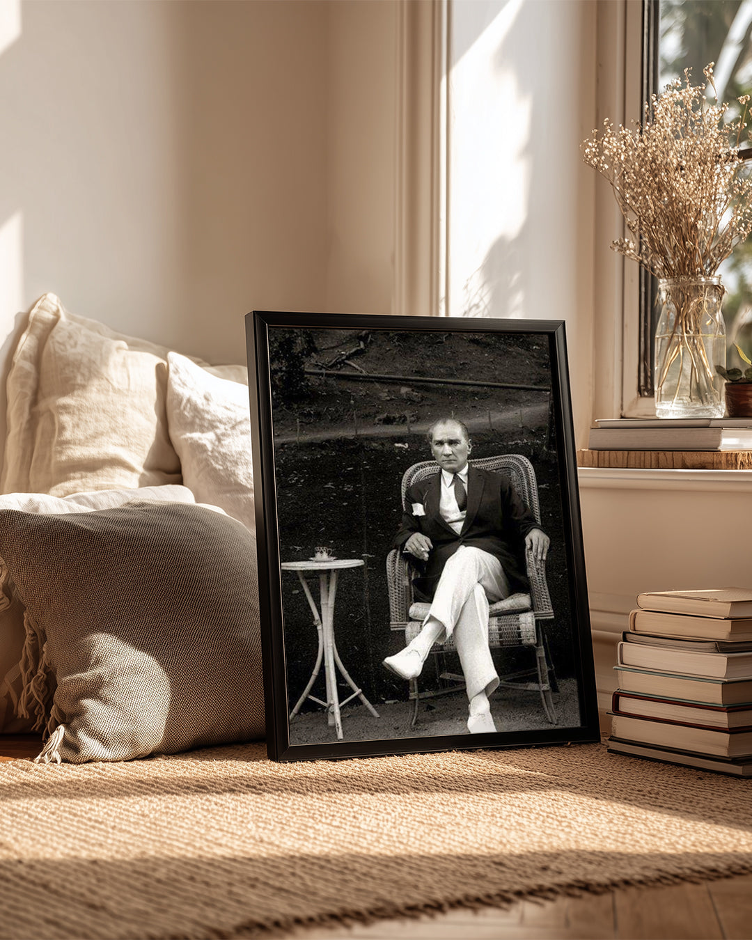 Düşünen Komutan: Oturan Atatürk Poster Tablosu