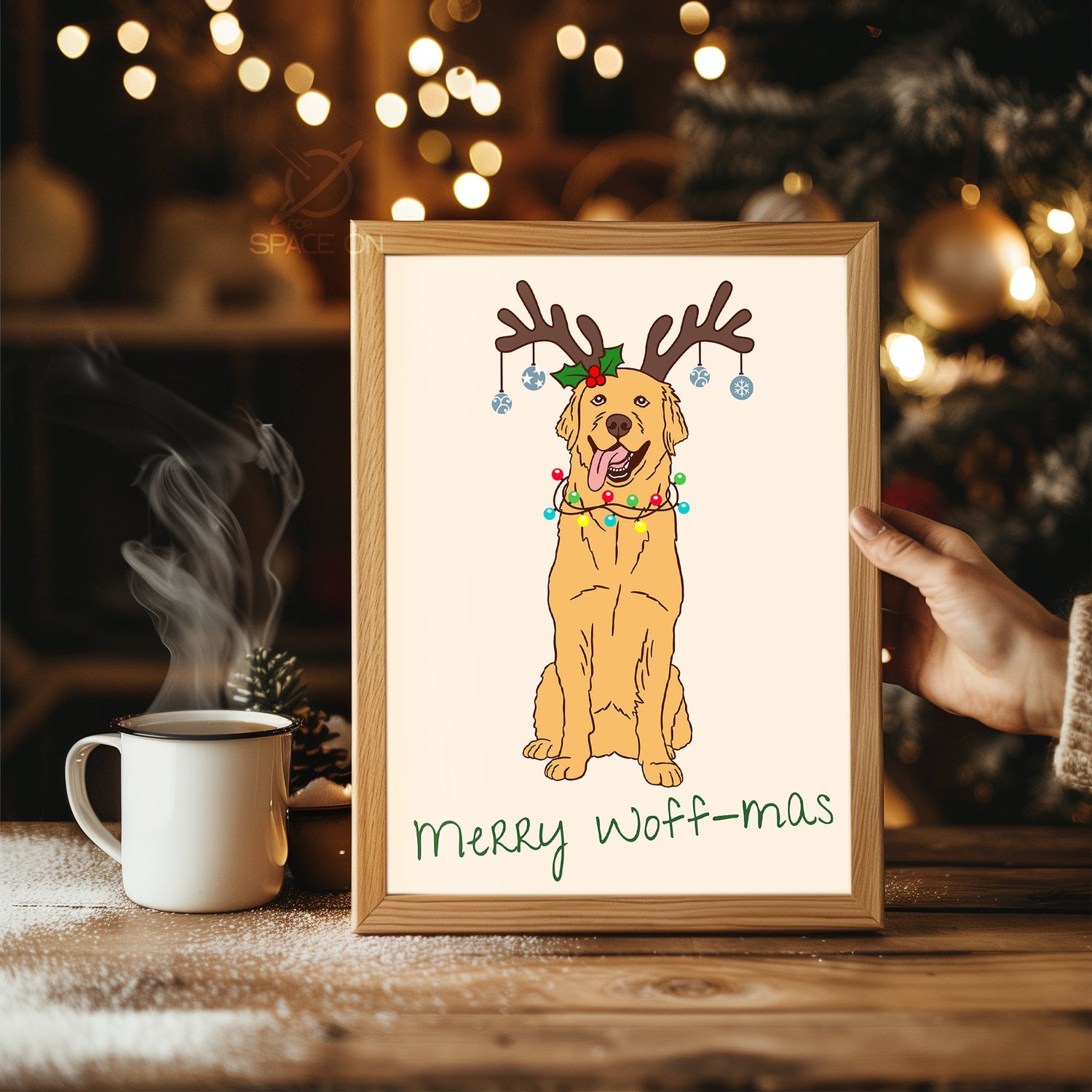 Elk Christmas Scene Poster Tablosu