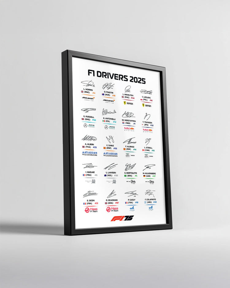 F1 Imzalar Poster Tablosu