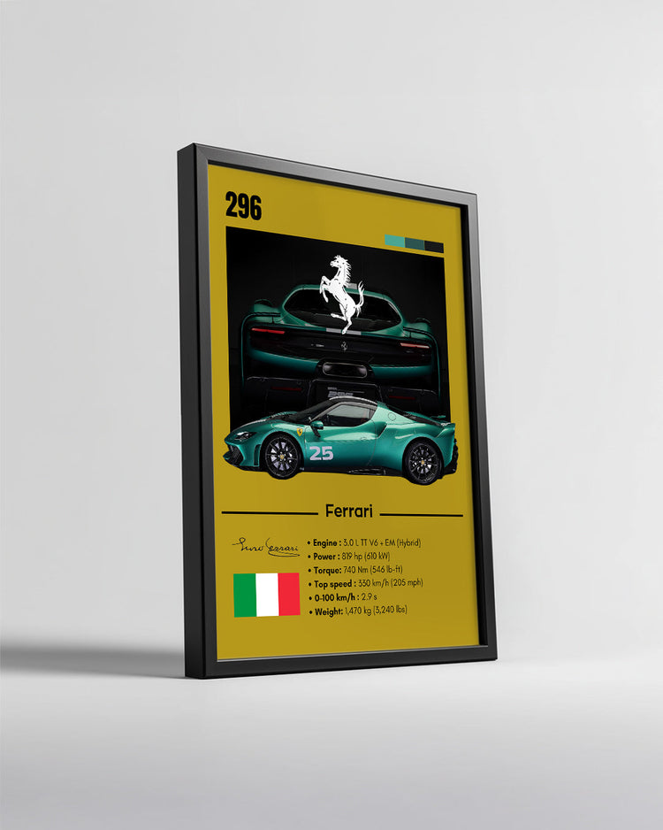 Ferrari 296 Poster Tablosu