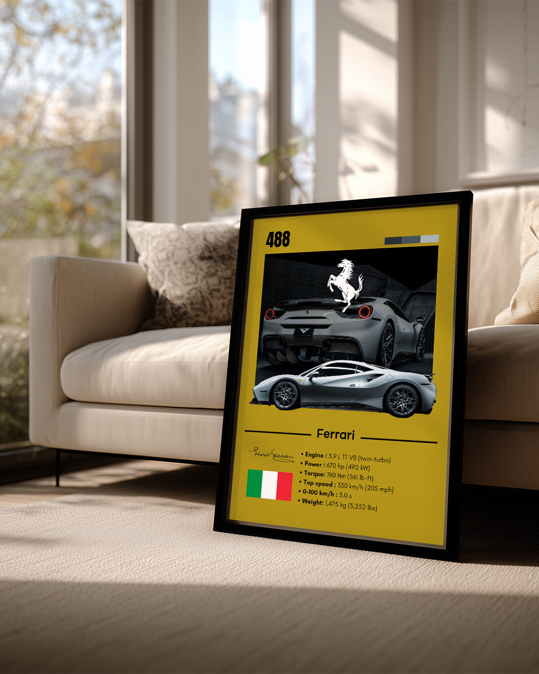 Ferrari 488 Poster Tablosu