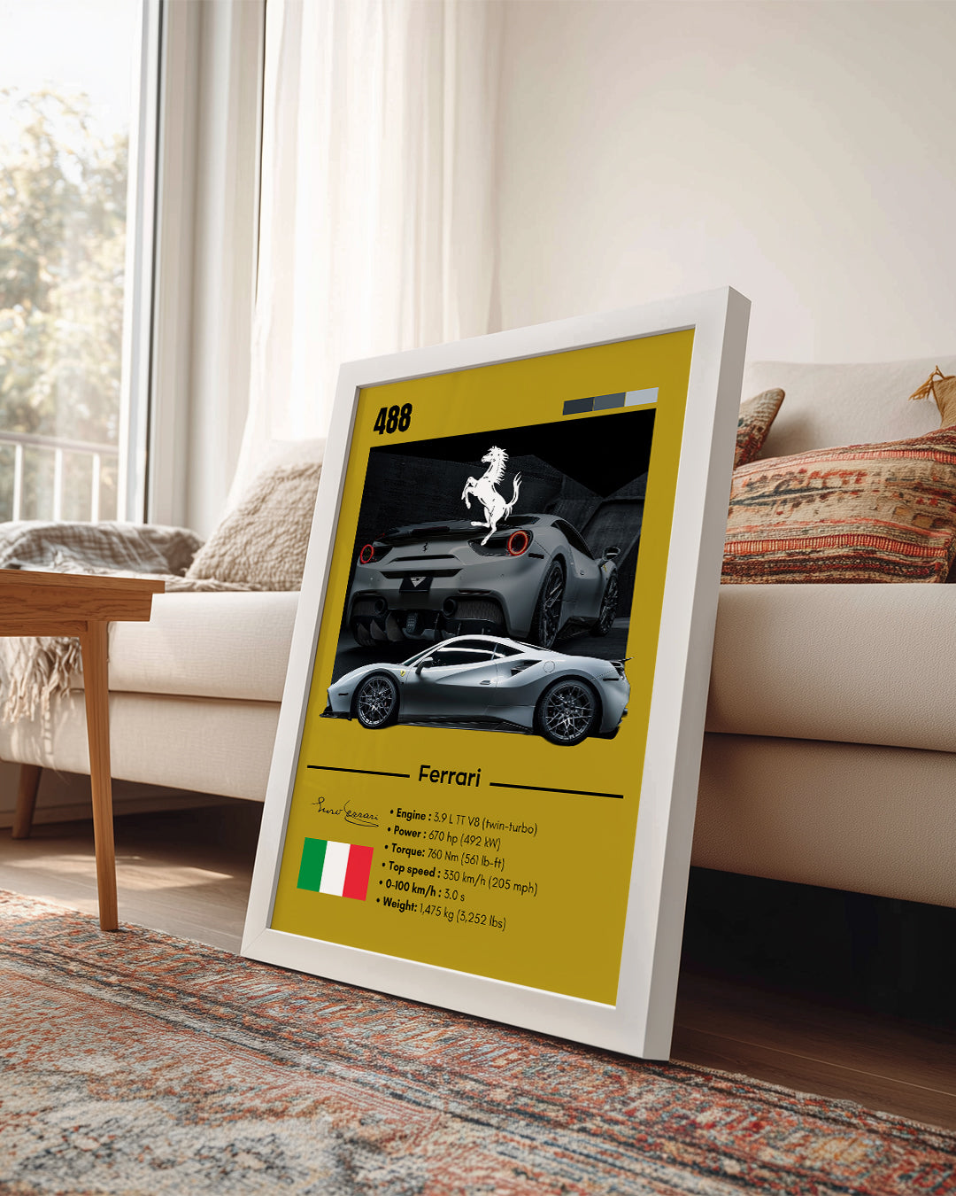 Ferrari 488 Poster Tablosu