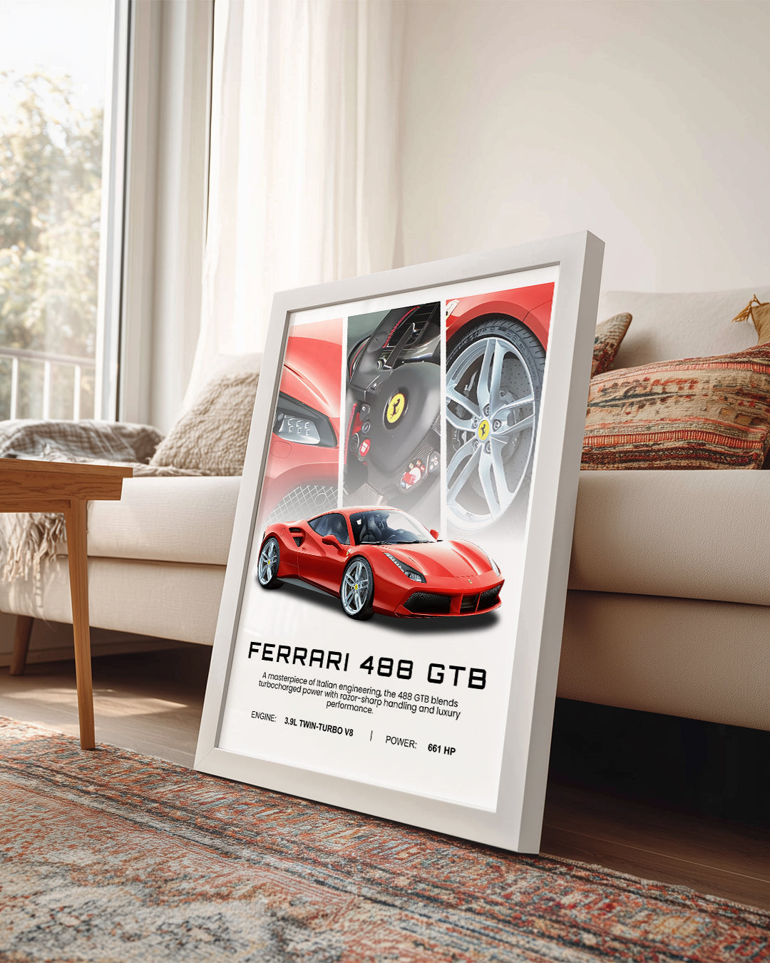 Ferrari 488 GTB Poster Tablosu