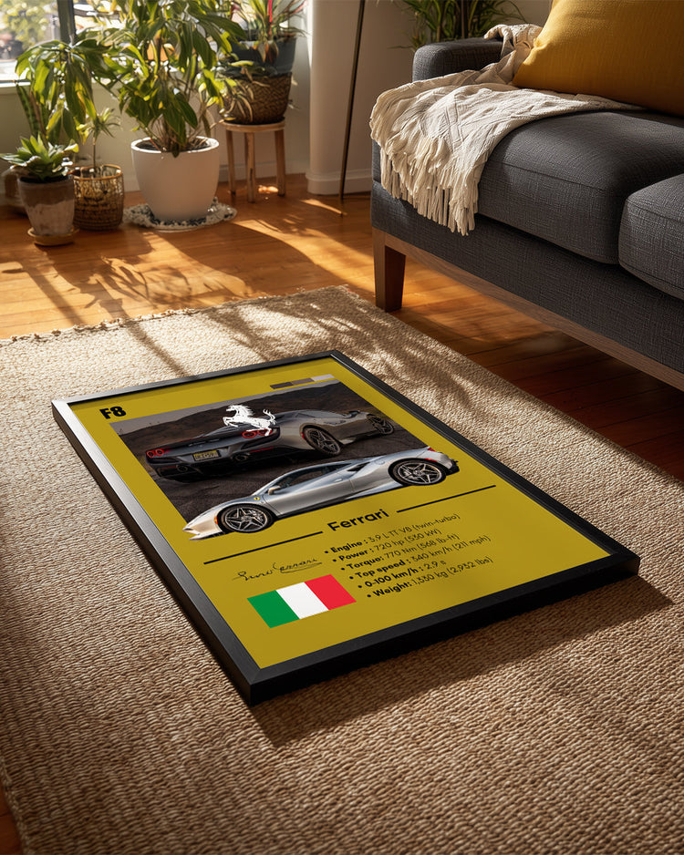 Ferrari F8 Poster Tablosu