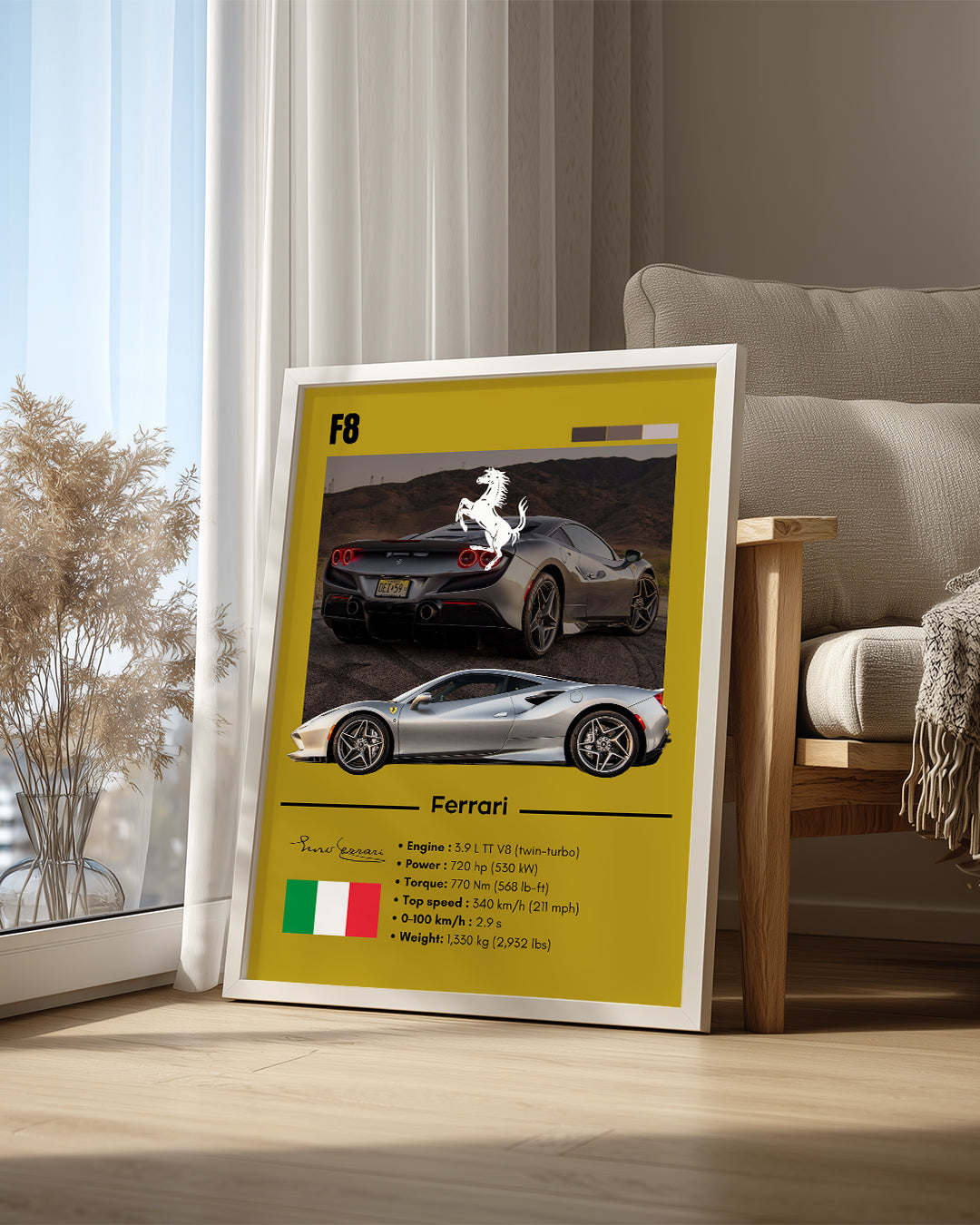 Ferrari F8 Poster Tablosu