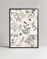 Flora Line Poster Tablosu