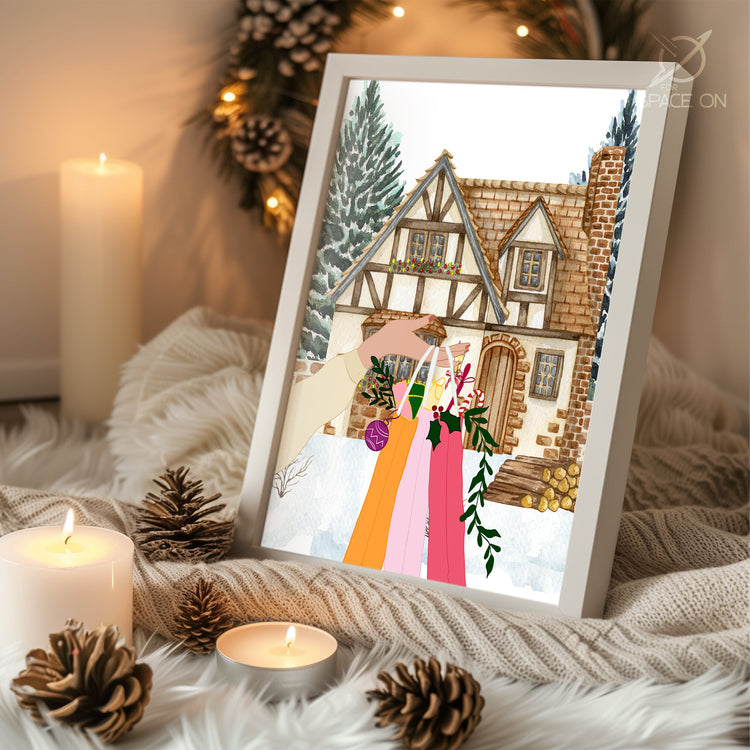 Giant Snowman Scene Poster Tablosu