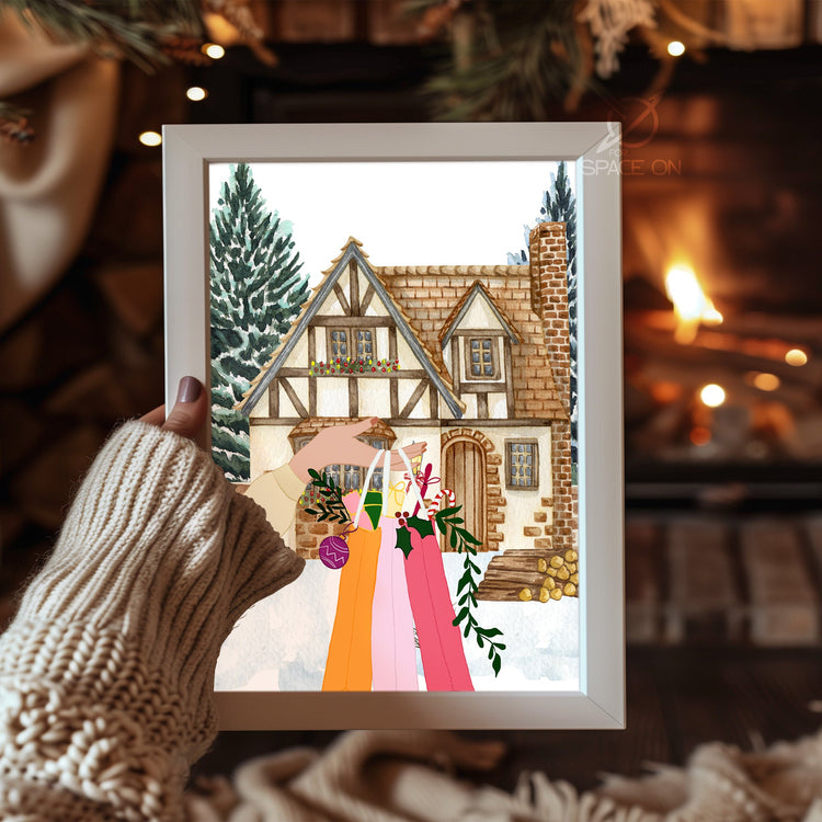 Giant Snowman Scene Poster Tablosu