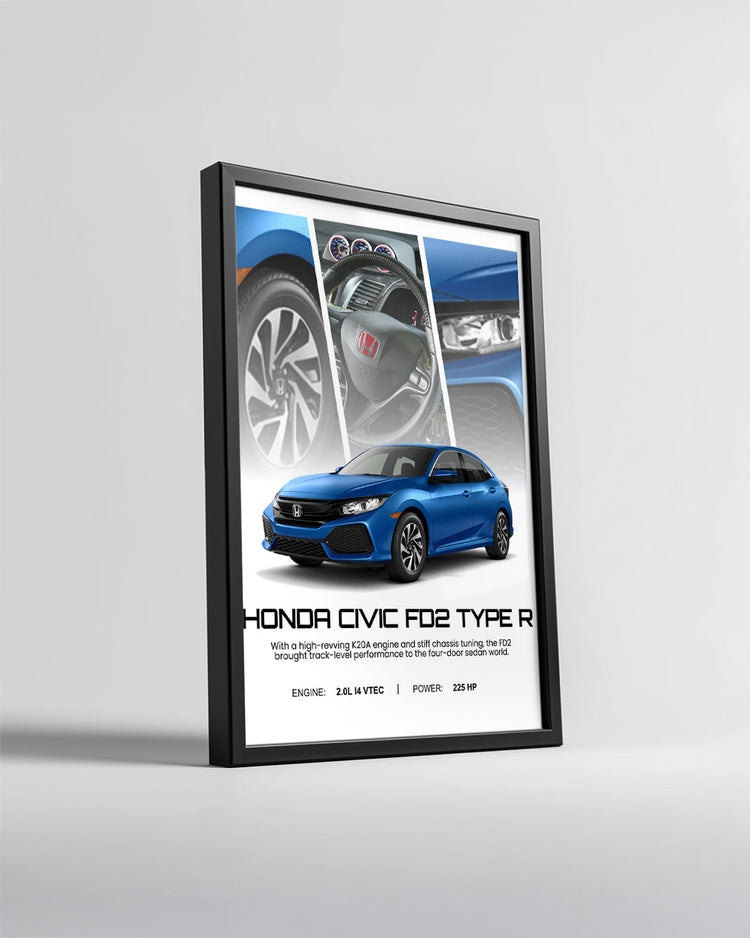 Honda Civic FD2 Type R Poster Tablosu