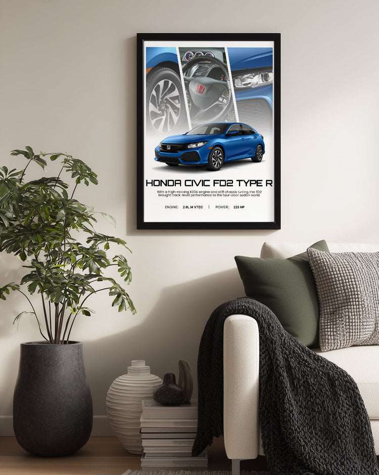 Honda Civic FD2 Type R Poster Tablosu