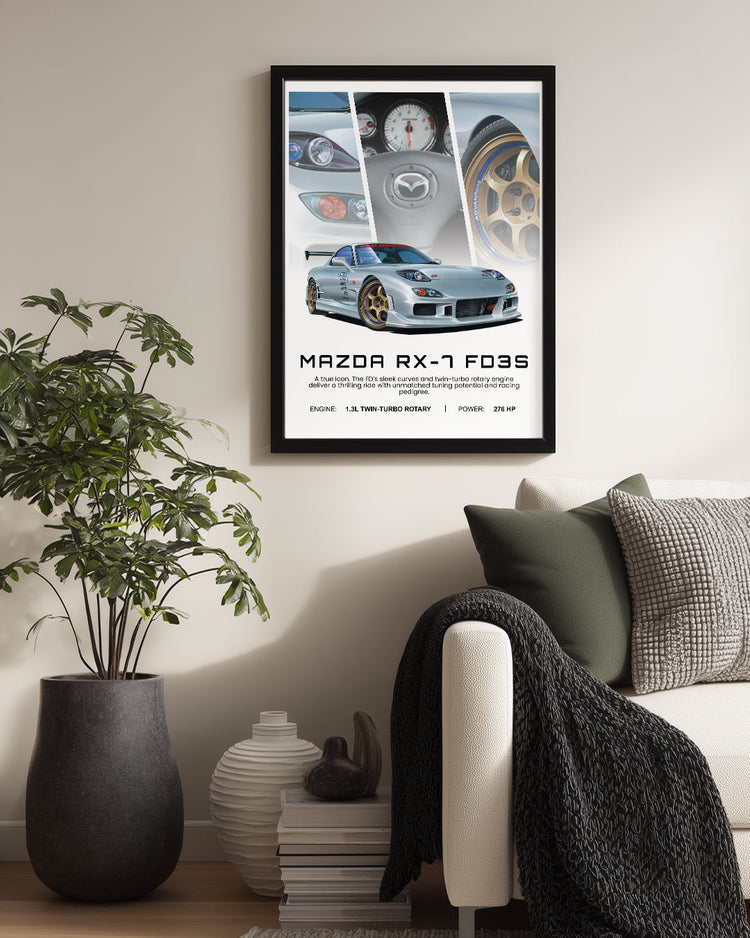 Mazda RX7 FD3S Poster Tablosu