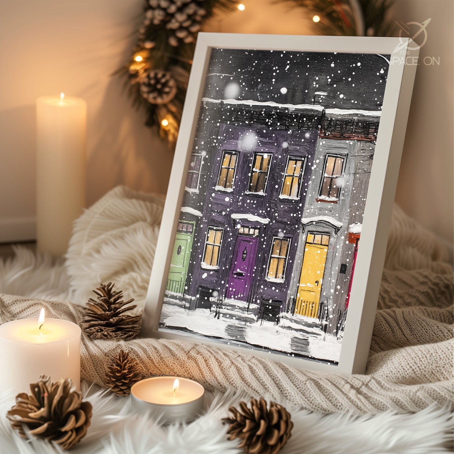 Midnight Reindeer Flight Poster Tablosu