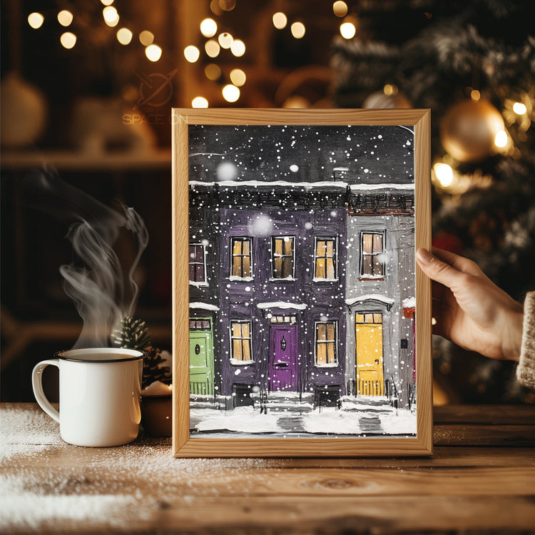 Midnight Reindeer Flight Poster Tablosu