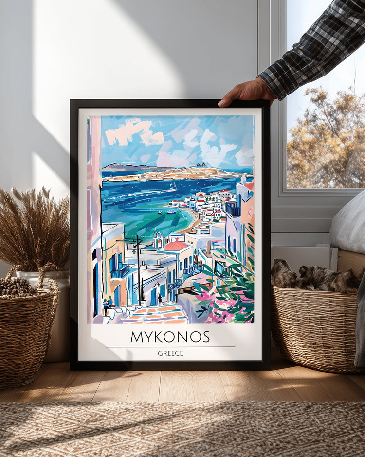 Mikonos Yunanistan Poster Tablosu
