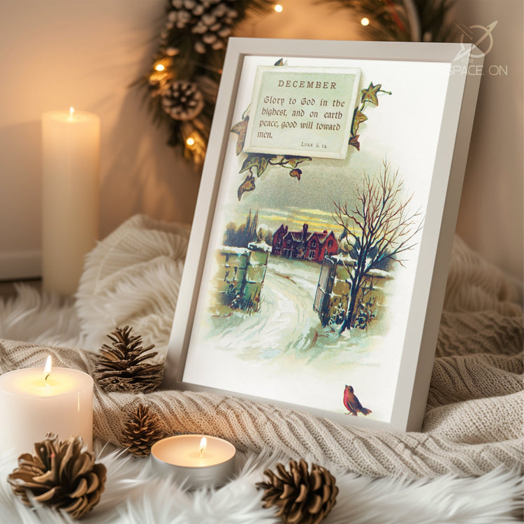 Mittens And Snowman Poster Tablosu