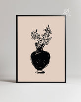 Noir Vase Poster Tablosu
