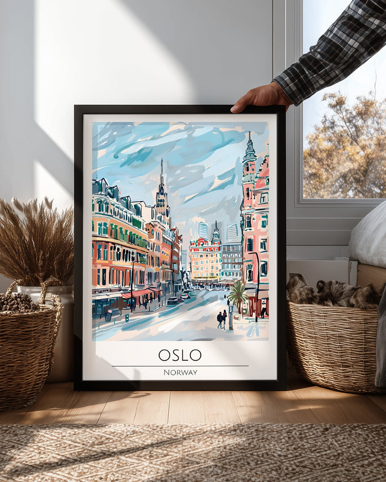Oslo Norveç Poster Tablosu