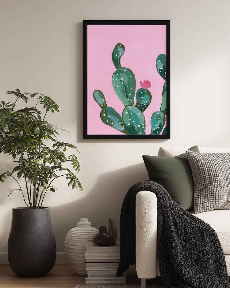 Pink Cactus Poster Tablosu