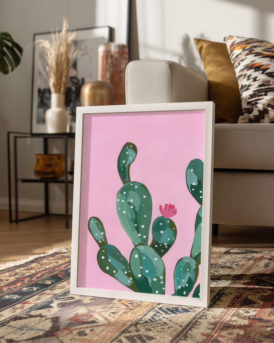 Pink Cactus Poster Tablosu