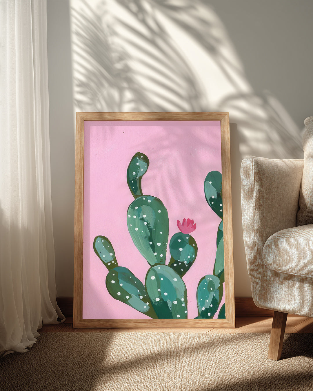 Pink Cactus Poster Tablosu