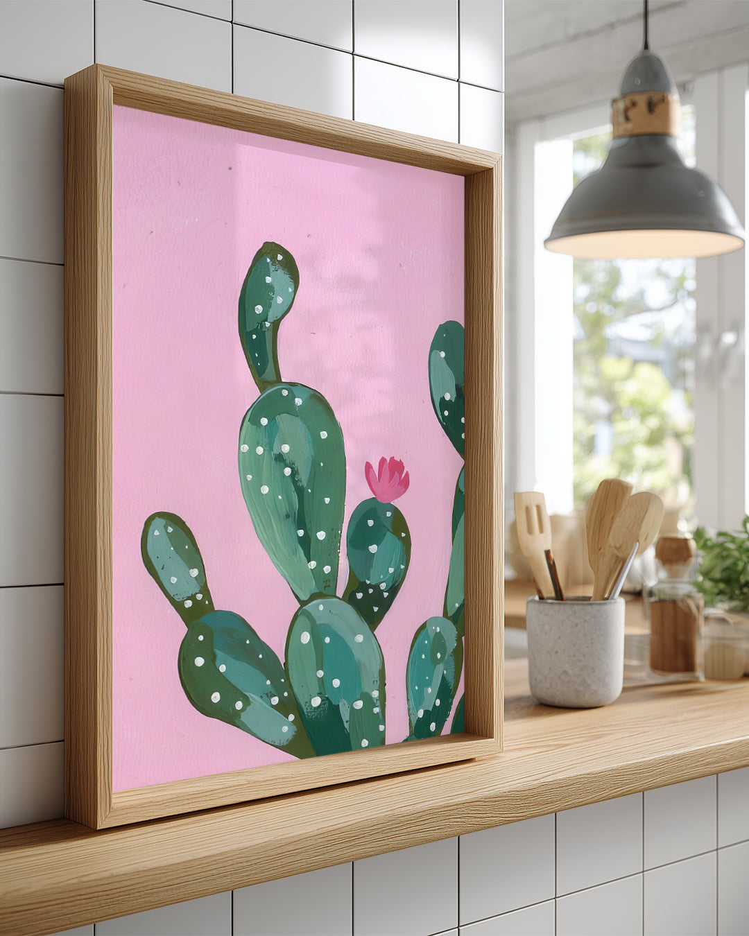 Pink Cactus Poster Tablosu