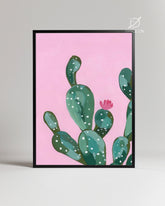 Pink Cactus Poster Tablosu