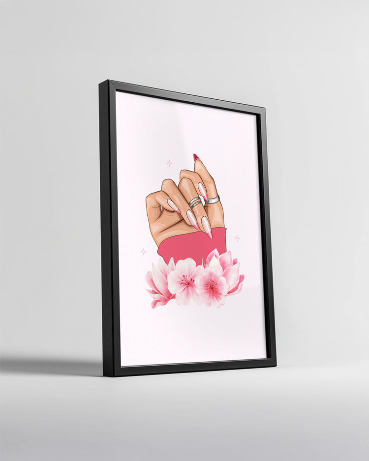 Pink Nails Poster Tablosu