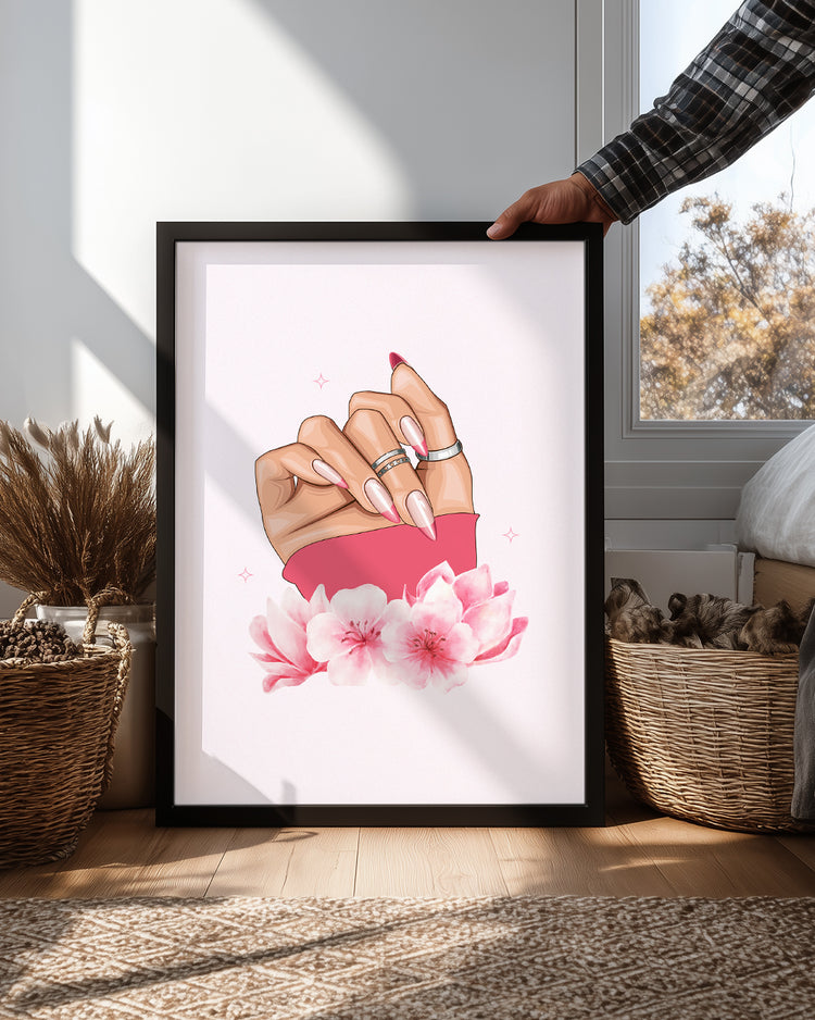 Pink Nails Poster Tablosu