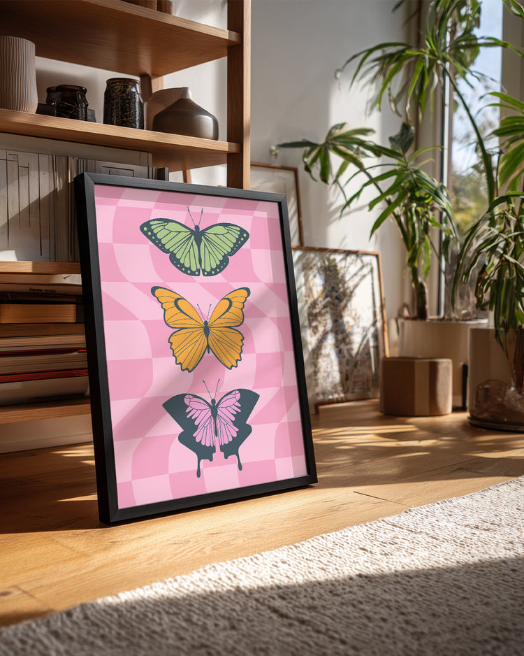 Pink Wings Poster Tablosu