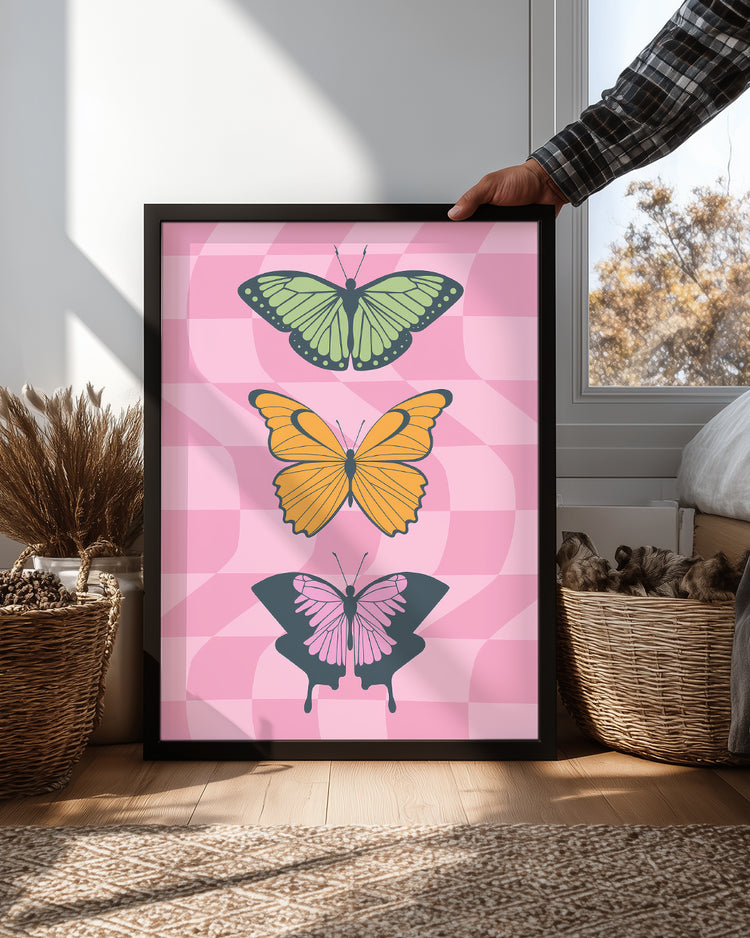 Pink Wings Poster Tablosu