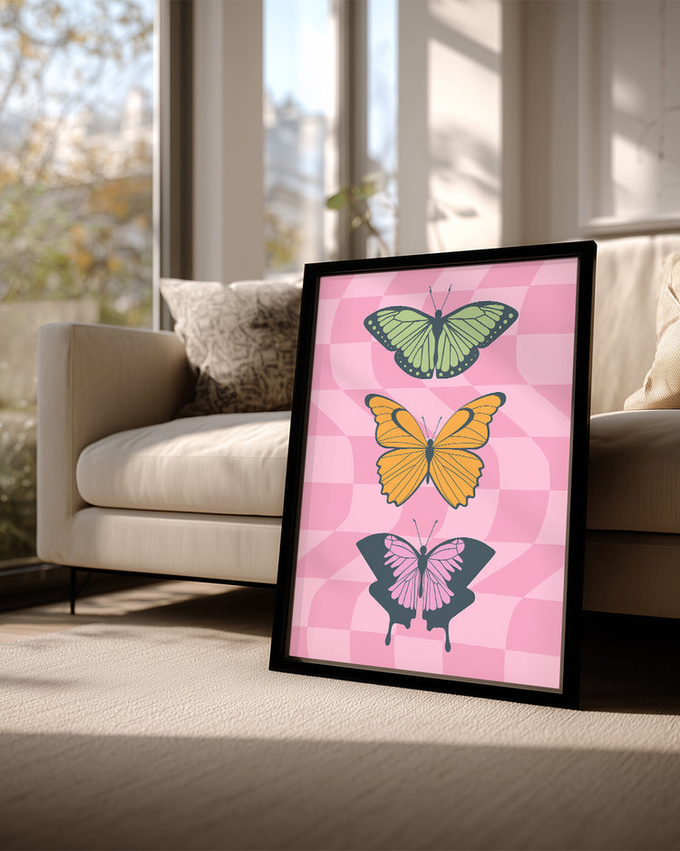 Pink Wings Poster Tablosu