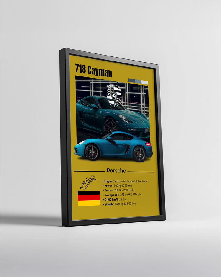 Porsche 718 Cayman Poster Tablosu