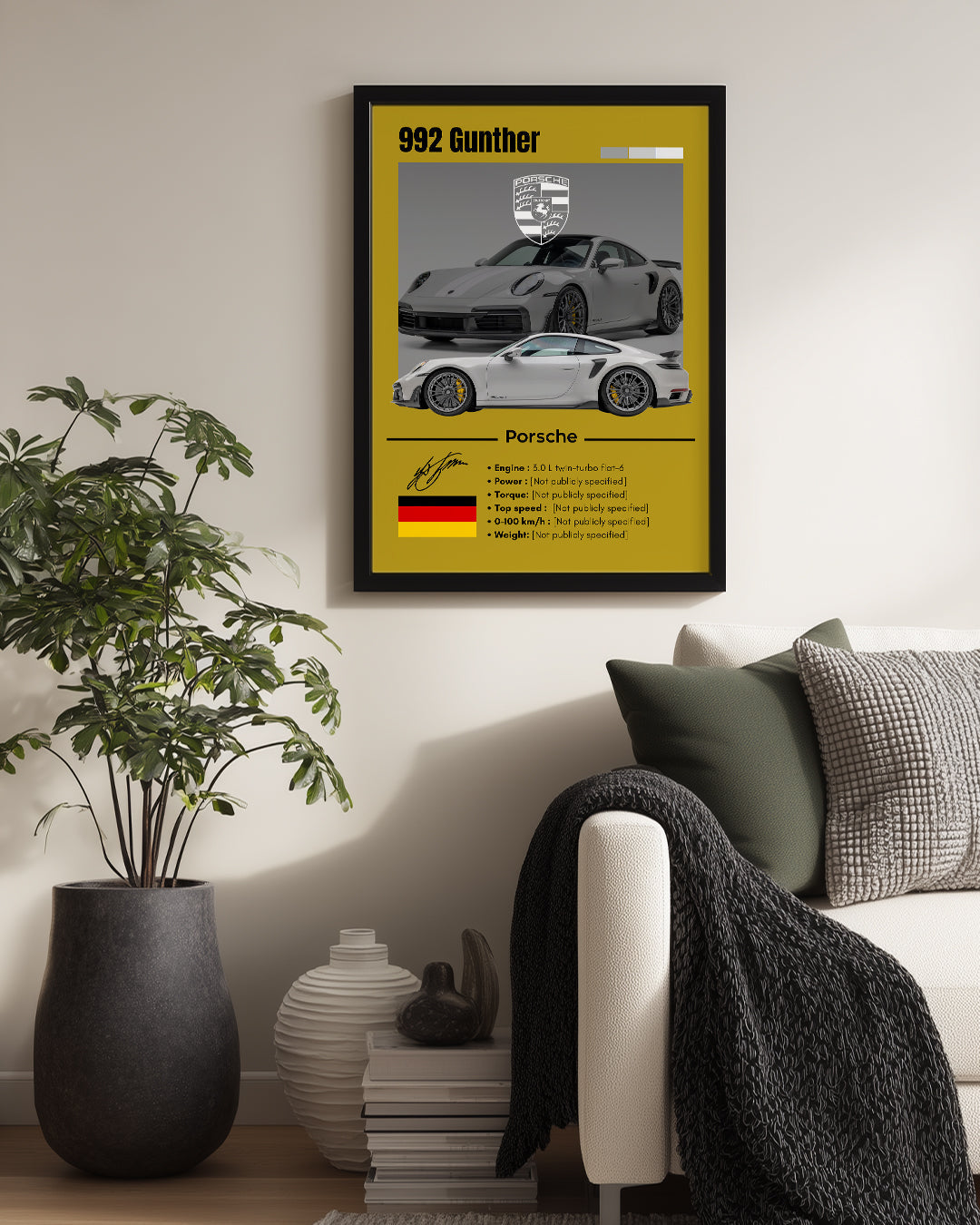Porsche 992 Gunther Poster Tablosu