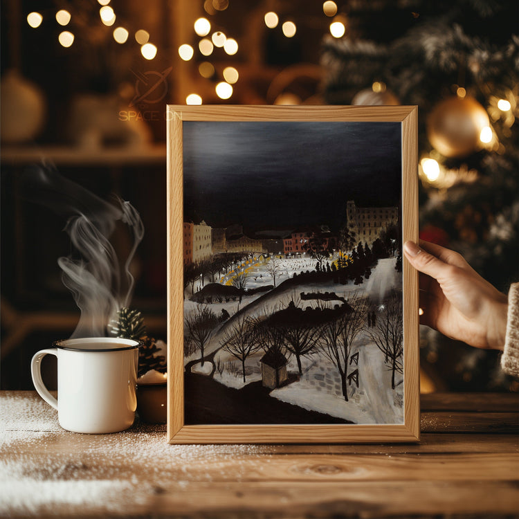 Reading Snowman Art Poster Tablosu