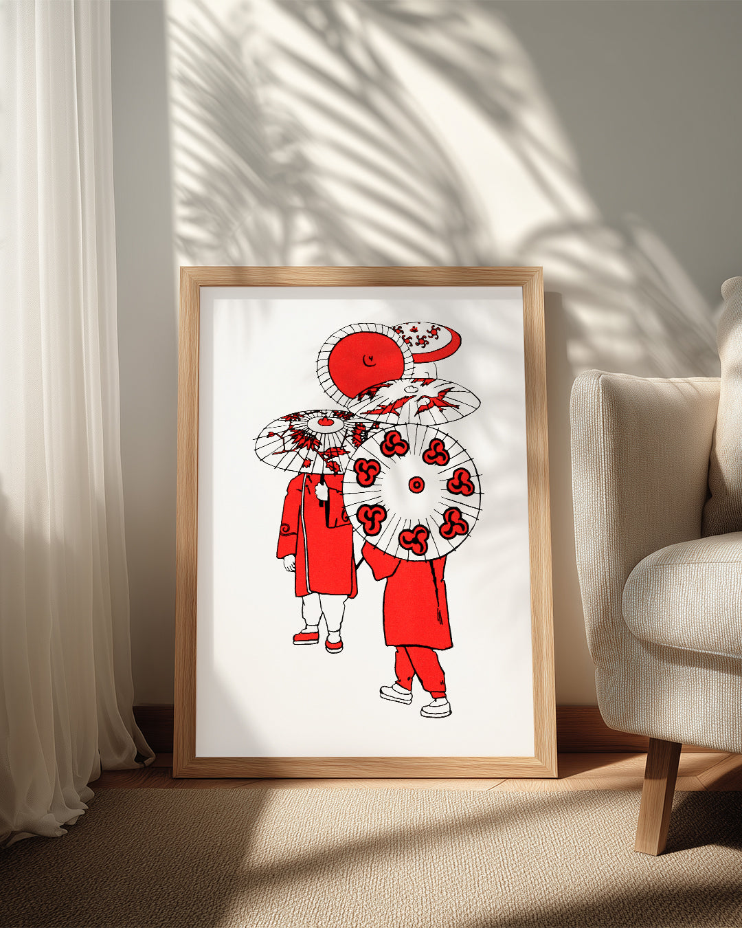 Red Umbrellas Poster Tablosu