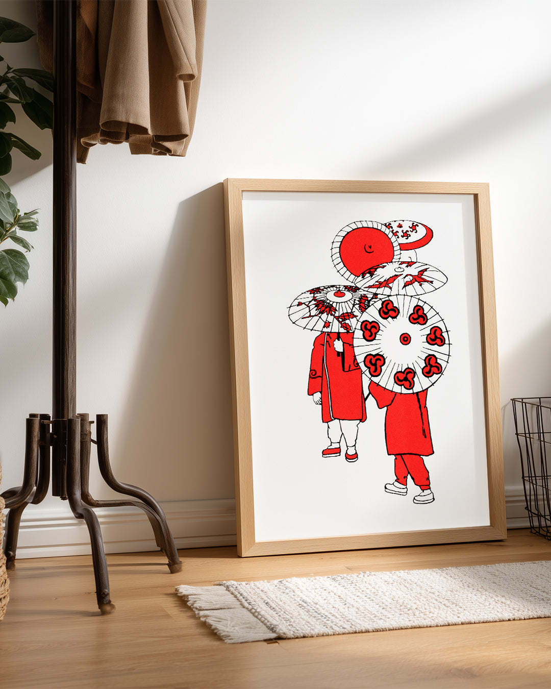 Red Umbrellas Poster Tablosu