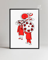 Red Umbrellas Poster Tablosu