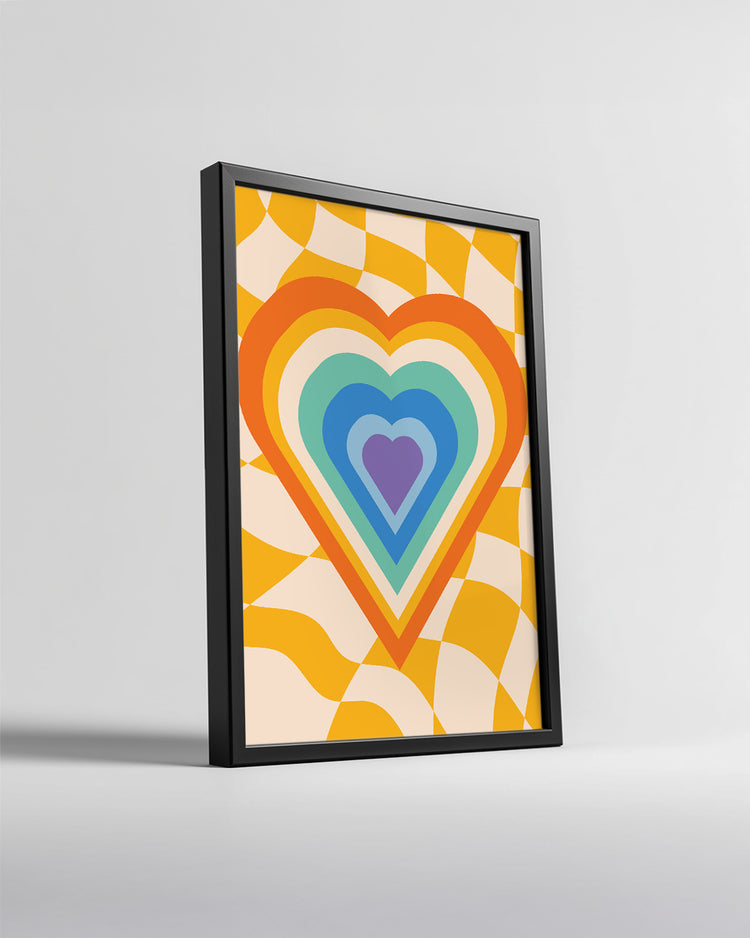 Retro Heart Poster Tablosu