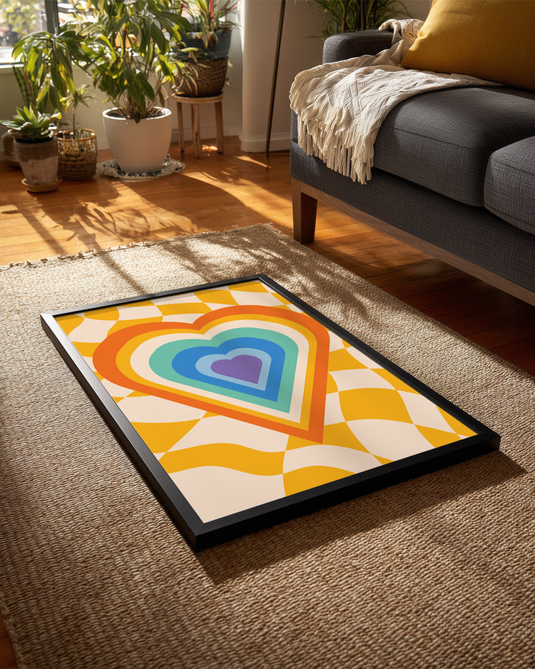 Retro Heart Poster Tablosu