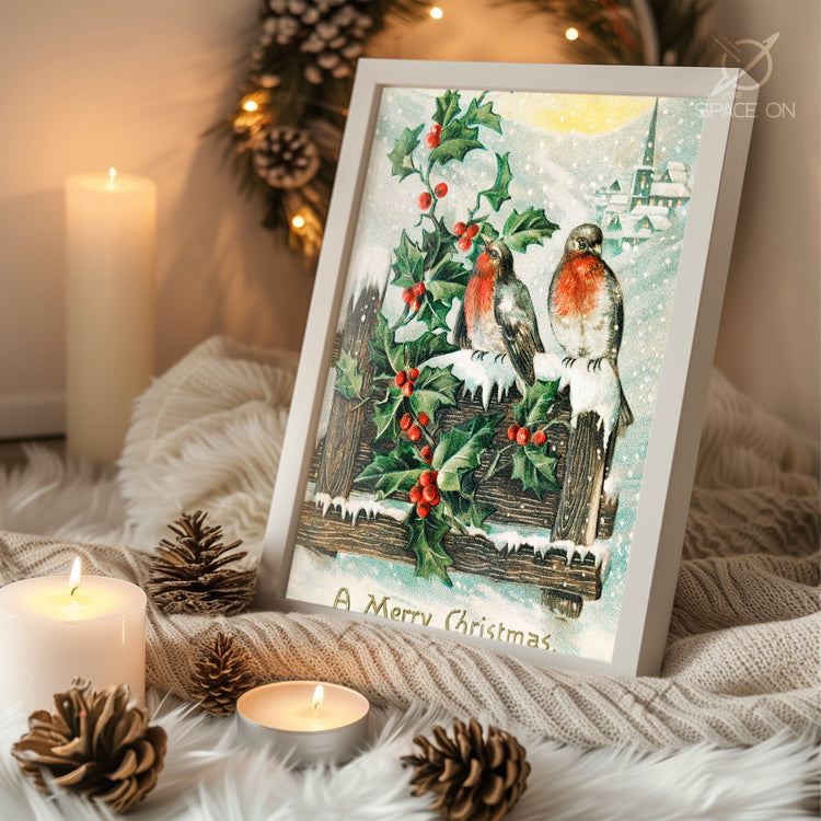 Retro Snowman Print Poster Tablosu