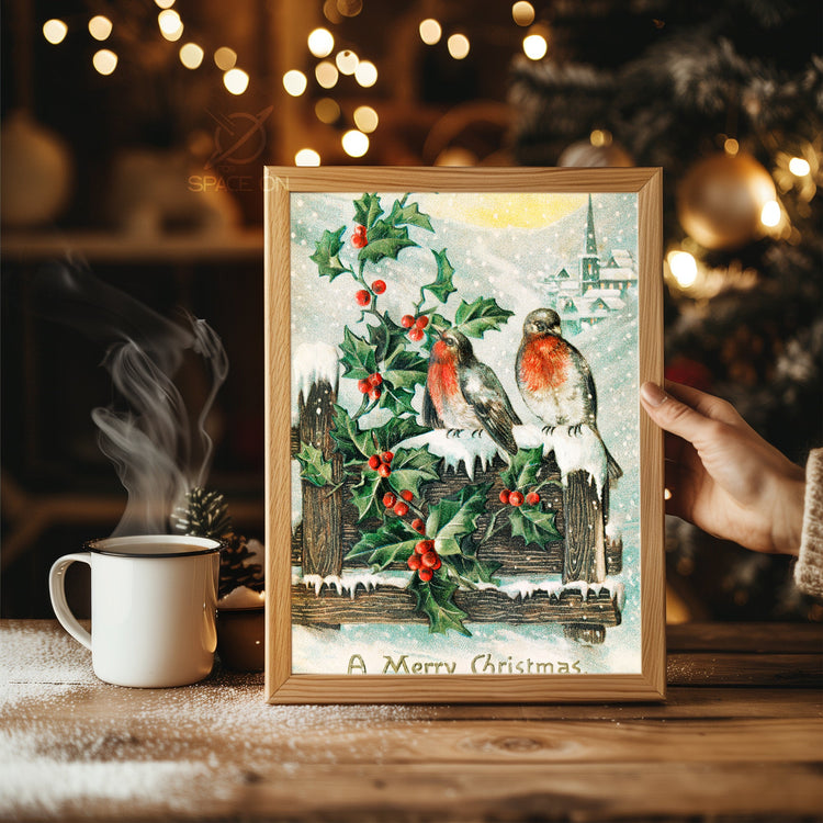 Retro Snowman Print Poster Tablosu