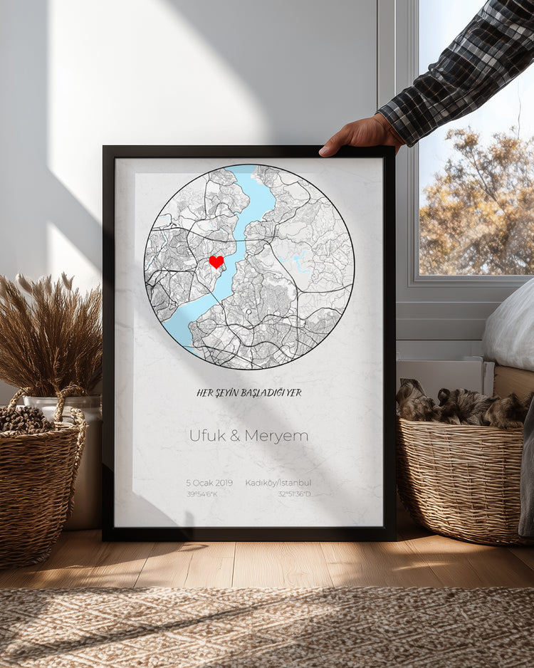 Seni İlk Gördüğüm Yer Poster Tablosu (Daire)